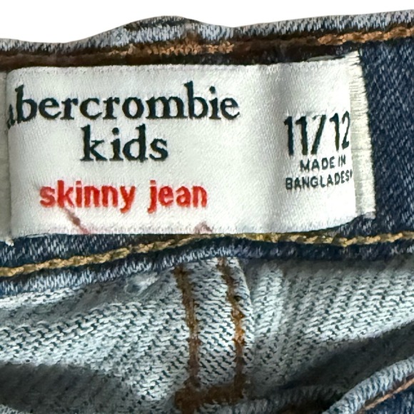 Abercrombie Kids Skinny Jeans Distressed Blue Denim‎ Size 11 12 - Picture 3 of 10